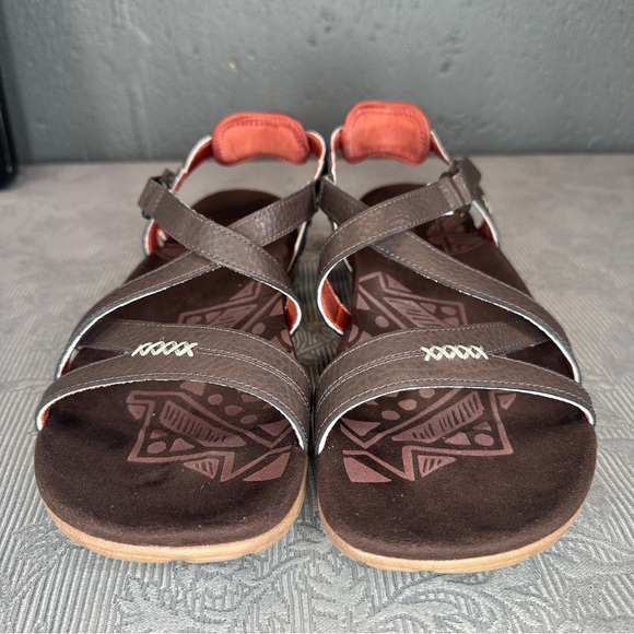 Merrell Sandspur J001230 Espresso/Red Leather Strappy Active Sandal EU42 US 11 - Picture 5 of 13